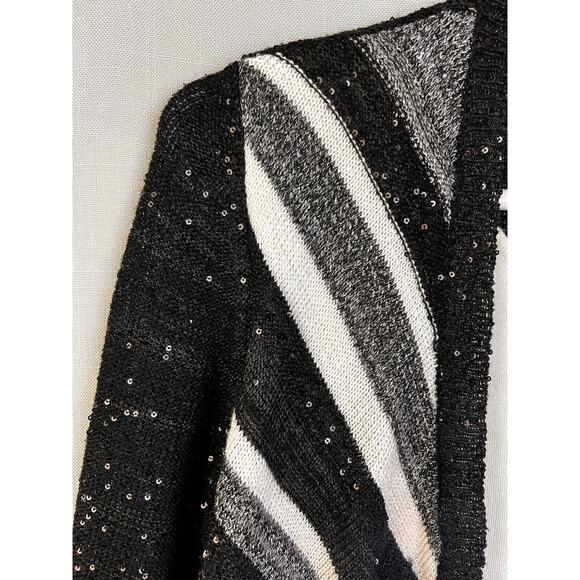 Alfred Dunner Sweater Set Women's Large Black Sequins Embellished Party Sparkle - Picture 5 of 9